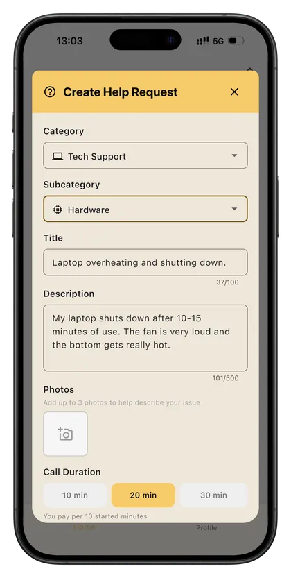 Décrivez votre problème